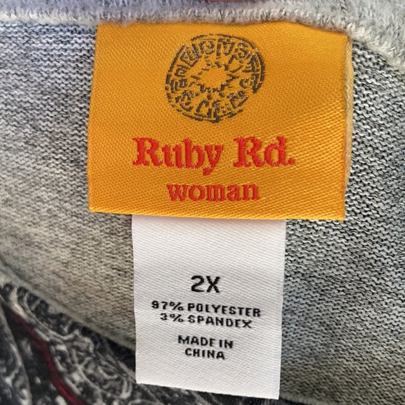 Relisted Ruby Rd cozy vibes boho print top size 2X - Picture 8 of 15